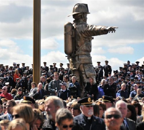 "Statue Points At The Wall"