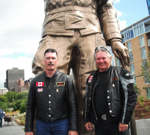 "Brian and Tim backed by the Statue"
